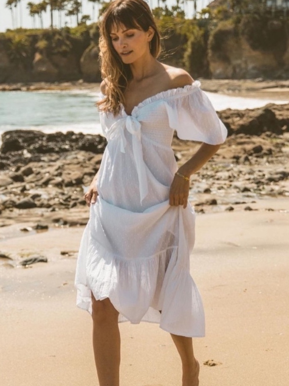 Cleobella Ashlyn Midi Dress in Ivory